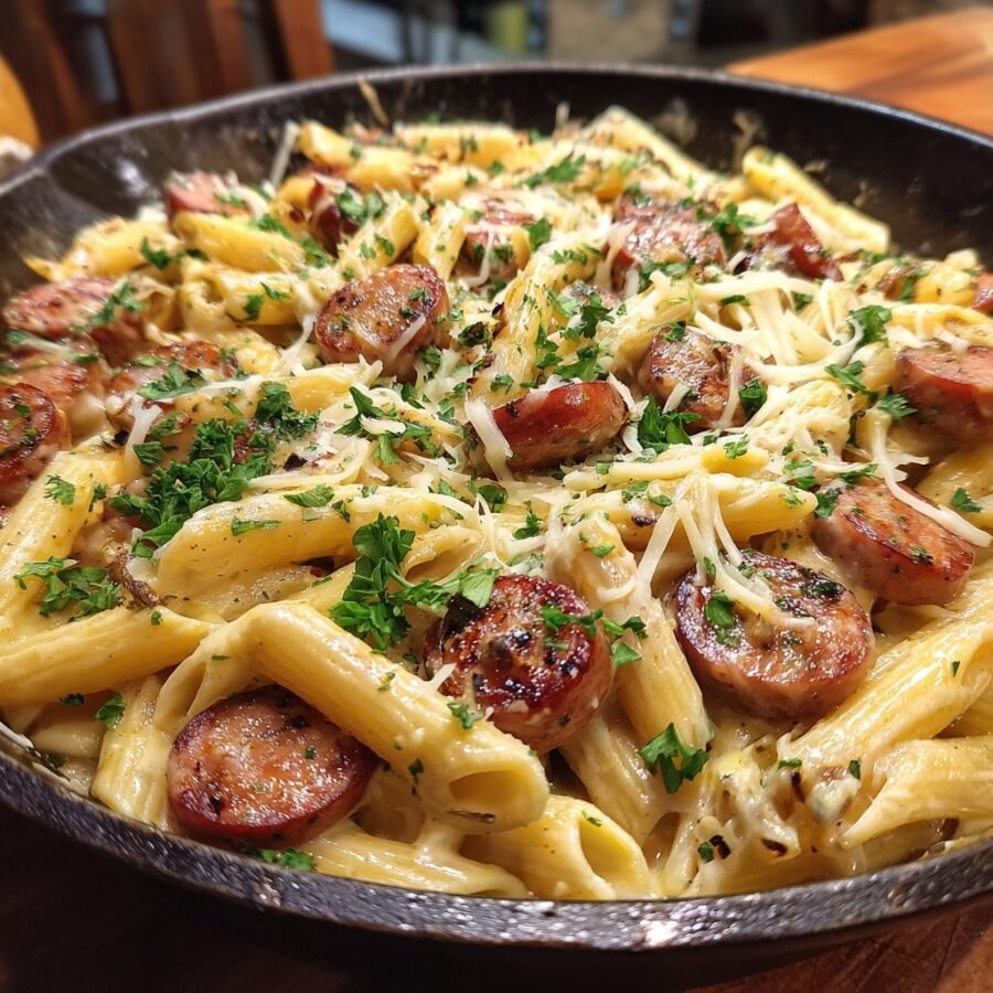 Creamy Kielbasa Sausage Pasta Skillet Creamy Kielbasa Sausage Pasta Skillet