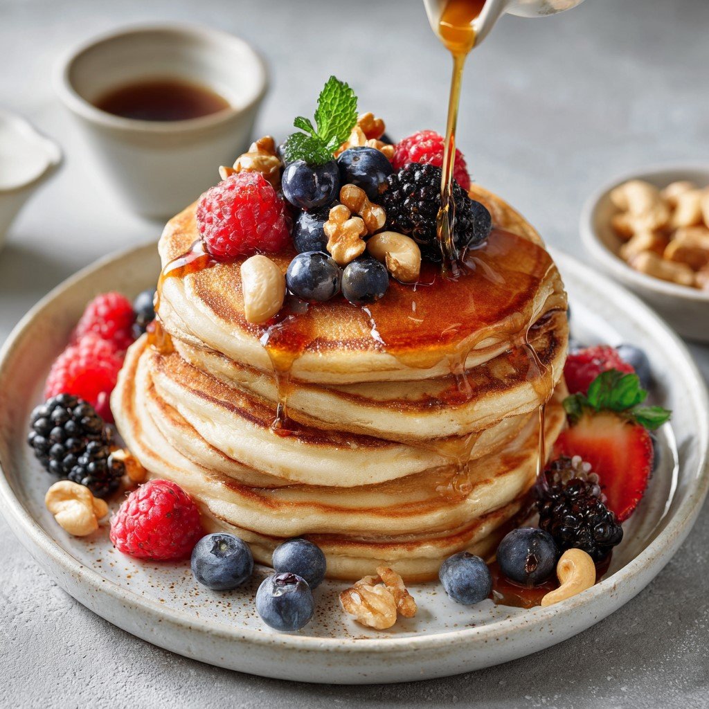 healthy pancake mix toppings for no milk pancakes